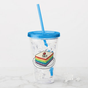 Cartoon voor regenbooggebak acryl drinkbeker
