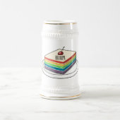 Cartoon voor regenbooggebak bierpul (Center)