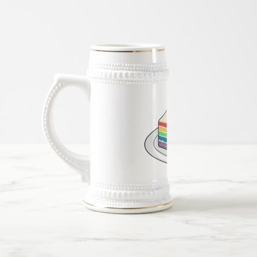 Cartoon voor regenbooggebak bierpul (Links)