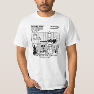 cartoon voor vrede in de Chess T-shirt