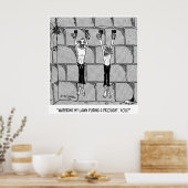 Cartoon voor waterbehoud 9470 poster (Keuken)