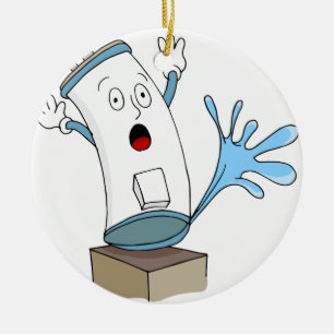 Cartoon voor waterverwarmingstoestel met lekken keramisch ornament