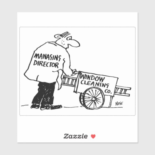 Cartoon voor Windows Cleaner. Sticker (Vel)