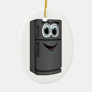 Cartoon voor zwarte koelkast keramisch ornament