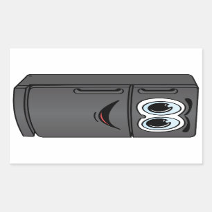 Cartoon voor zwarte koelkast rechthoekige sticker