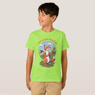 Cartoon Vos Gebed – Red Natuur Bericht T-shirt
