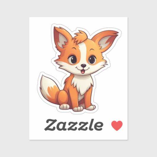 Cartoon vos sticker (Vel)