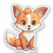 Cartoon vos sticker (Voorkant)