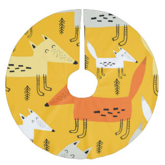 Cartoon vossen: kleurrijk neutraal ontwerp kerstboom rok