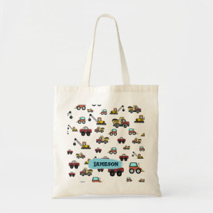 Cartoon Vrachtwagen Auto kraan Voertuignaam Gepers Tote Bag