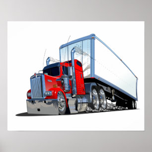 Cartoon vrachtwagen poster