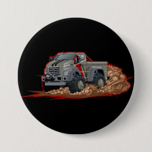 Cartoon vrachtwagen ronde button 7,6 cm