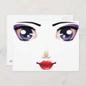 Cartoon vrouw briefkaart (Voorkant / Achterkant)