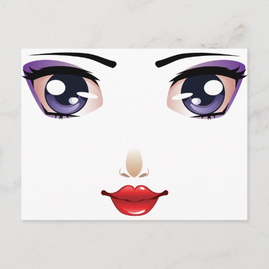 Cartoon vrouw briefkaart (Voorkant)