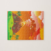 Cartoon vulcano Eruption 2 Legpuzzel (Horizontaal)