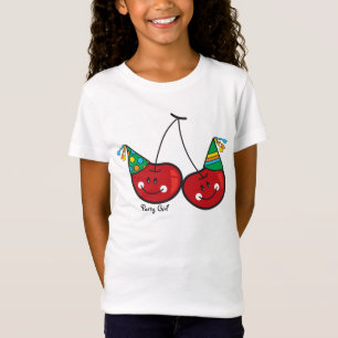 Cartoon vun en rode kaekkersen met partijPetten T-shirt