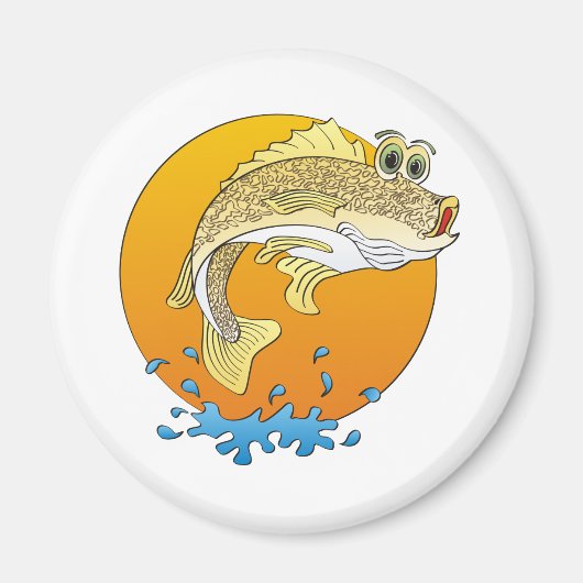 Cartoon Walleye Magneet (Voorkant)