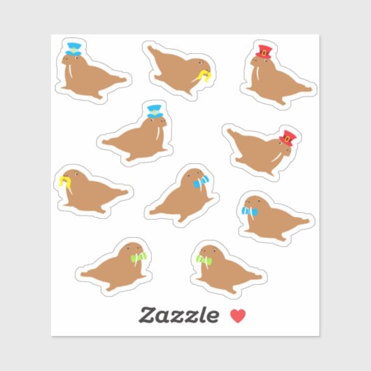 Cartoon Walrus Sticker (Vel)