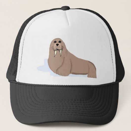 Cartoon Walrus Trucker Pet (Voorkant)