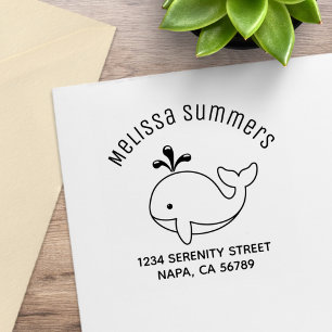 Cartoon Walvis Adres Rubberstempel