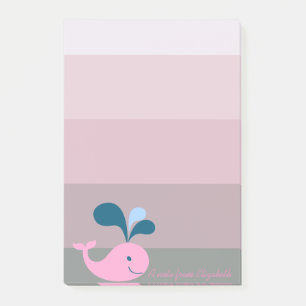 Cartoon Walvis op Strepen- Persoonlijk Post-it® Notes