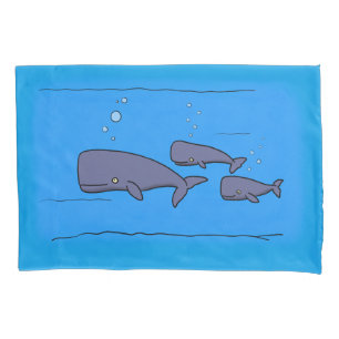 cartoon walvissen kussen hoesje kussensloop