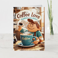 Cartoon Warm Gezellig Cafe Koffie Liefhebber Stijl