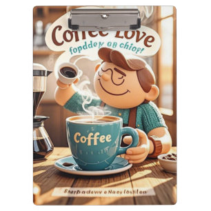 Cartoon Warm Gezellig Cafe Koffie Liefhebber Stijl Klembord