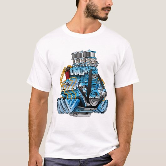 Cartoon warmloopauto-drager t-shirt (Voorkant)