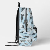 Cartoon warplanes patroonstof bedrukte rugzak (Links)