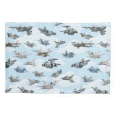 Cartoon warplanes patroonstof kussensloop (Achterkant)