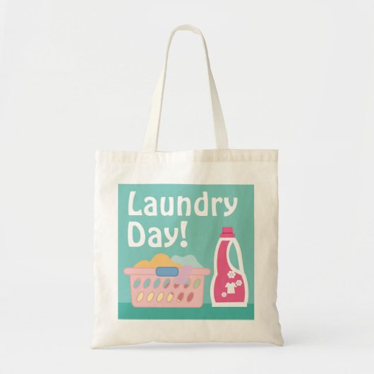 Cartoon wasdag en wasmiddel tote bag (Voorkant)