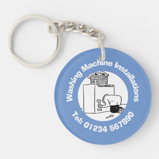 Cartoon wasmachine-installaties sleutelhanger (Voorkant)