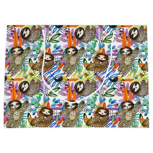 Cartoon Waterverf sleufpatroon Groot Cadeauzakje (Voorkant)