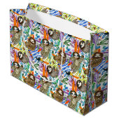 Cartoon Waterverf sleufpatroon Groot Cadeauzakje (Achterkant Gekanteld)