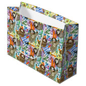 Cartoon Waterverf sleufpatroon Groot Cadeauzakje (Voorkant Gekanteld)