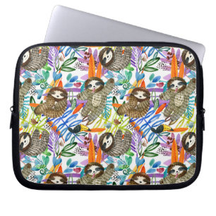 Cartoon Waterverf sleufpatroon Laptop Sleeve