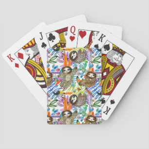 Cartoon Waterverf sleufpatroon Pokerkaarten