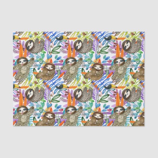 Cartoon Waterverf sleufpatroon Tissuepapier (Voorkant)