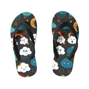 Cartoon weersvoorspelling Naadloos patroon Kinder Teenslippers