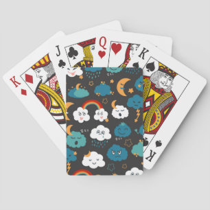 Cartoon weersvoorspelling Naadloos patroon Pokerkaarten