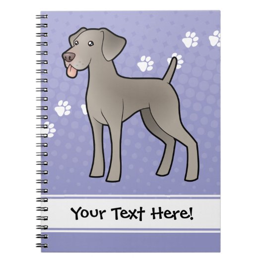 Cartoon Weimaraner Notitieboek (Voorkant)