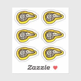 Cartoon Weird Birds Head Custom-Cut Vinyl Stickers