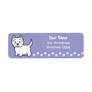 Cartoon West Highland White Terrier Etiket