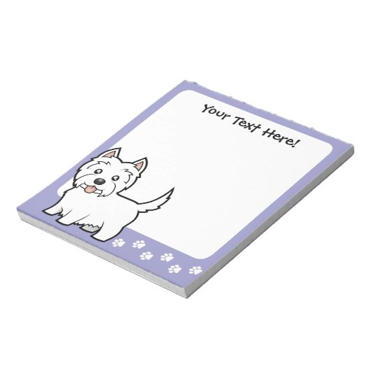 Cartoon West Highland White Terrier Notitieblok (Gedraaid)