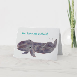 Cartoon Whale Baby bedankkaart