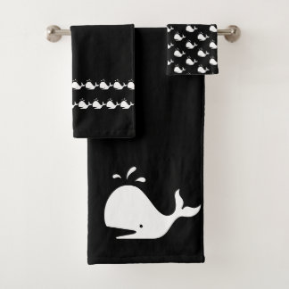 Cartoon Whale Bad Handdoek