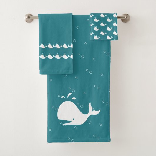 Cartoon Whale OceanTeal bleu (En situation)