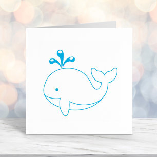 Cartoon Whale Zelfinktende Stempel