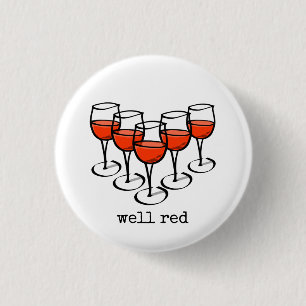Cartoon wijngaarden en rode Humor Ronde Button 3,2 Cm